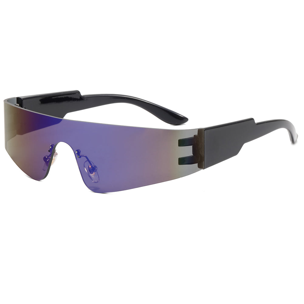 one piece lens Rimless Y2K Sunglasses