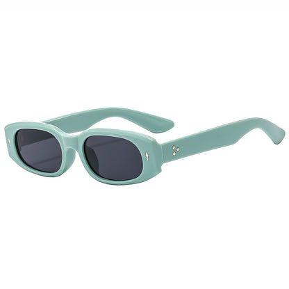 Retro Women Rectangle Tinted Shades Sunglasses