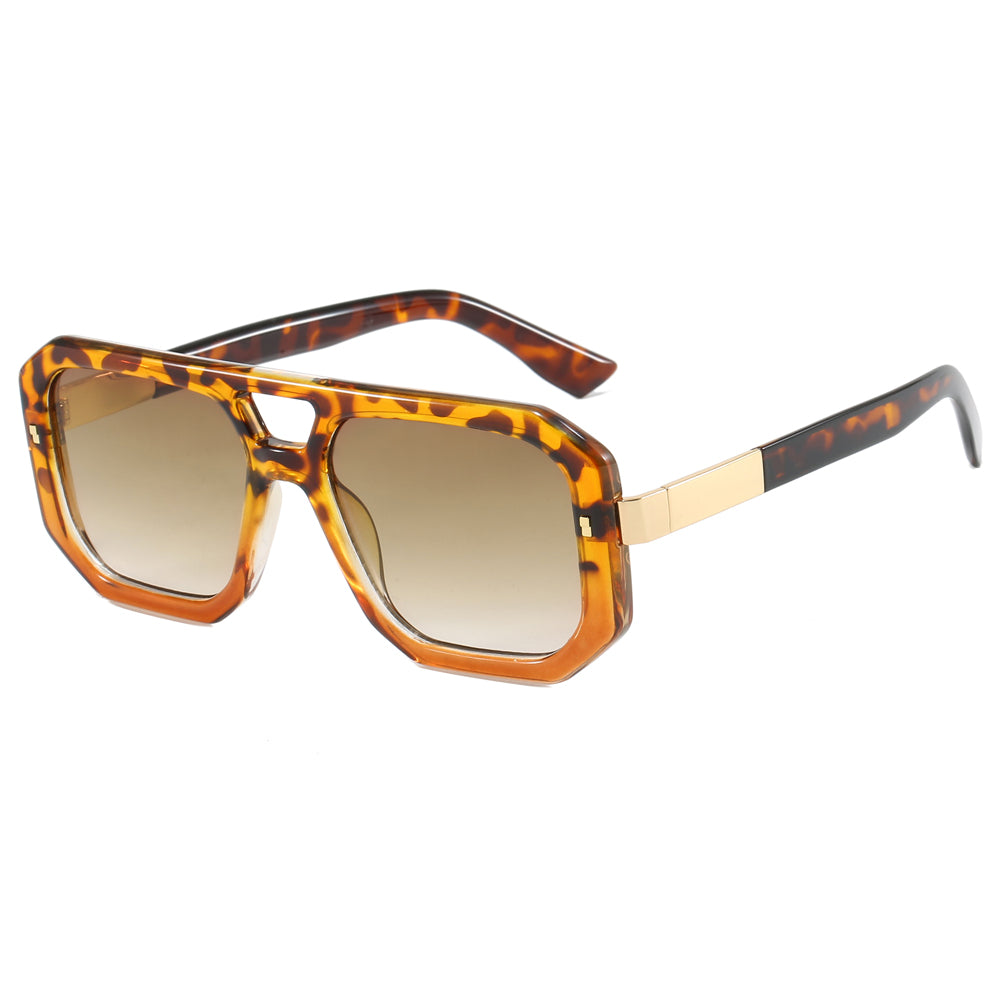 Polygon Flat Top Double Nose Bars Shades Sunglasses