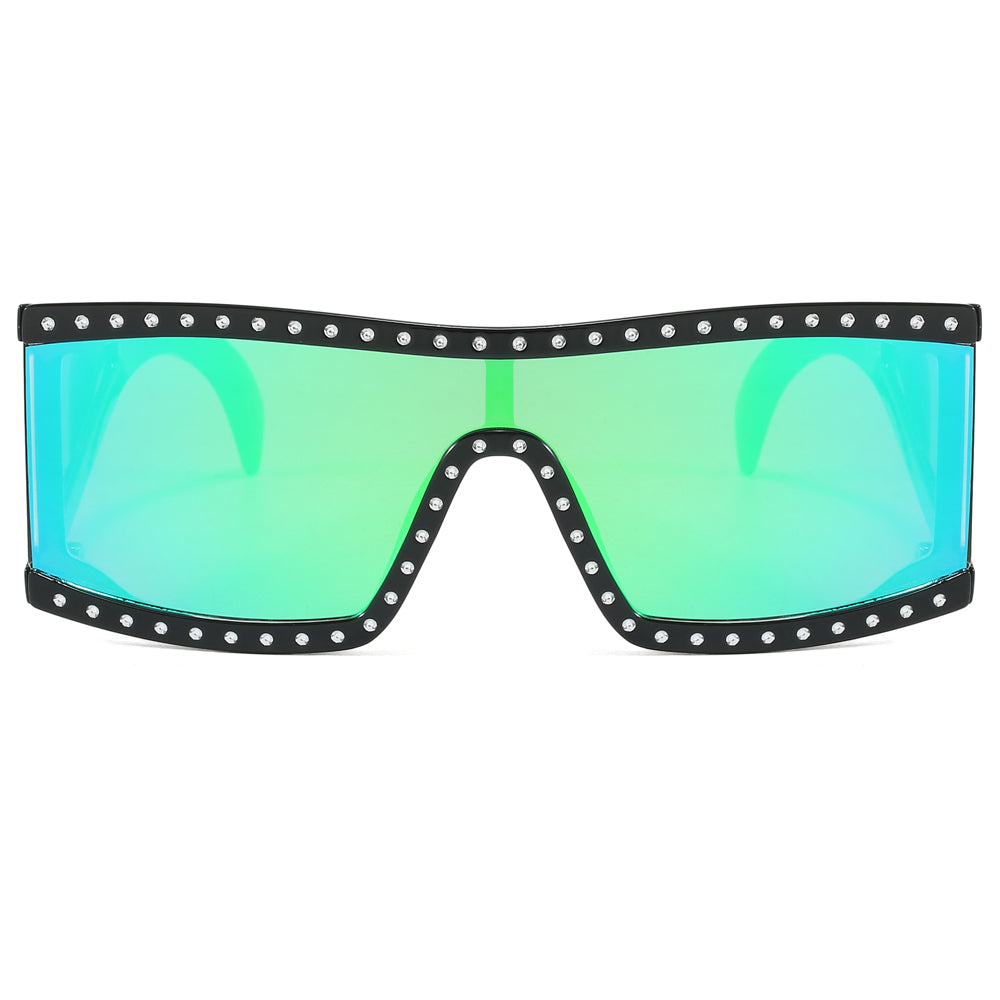 Oversize One Piece Lens Square UV400 Shades Sunglasses