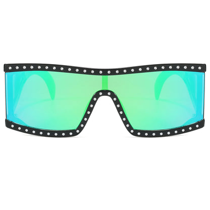 Oversize One Piece Lens Square UV400 Shades Sunglasses