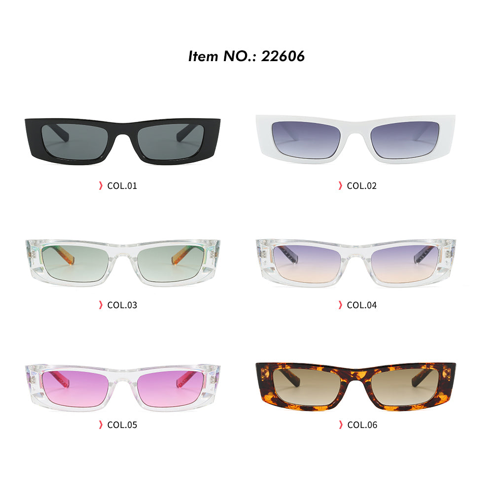 Retro Y2K Tinted Women Small Rectangle Sunglasses