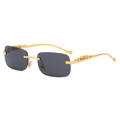 Cheetah Rectangle Rimless Sunglasses