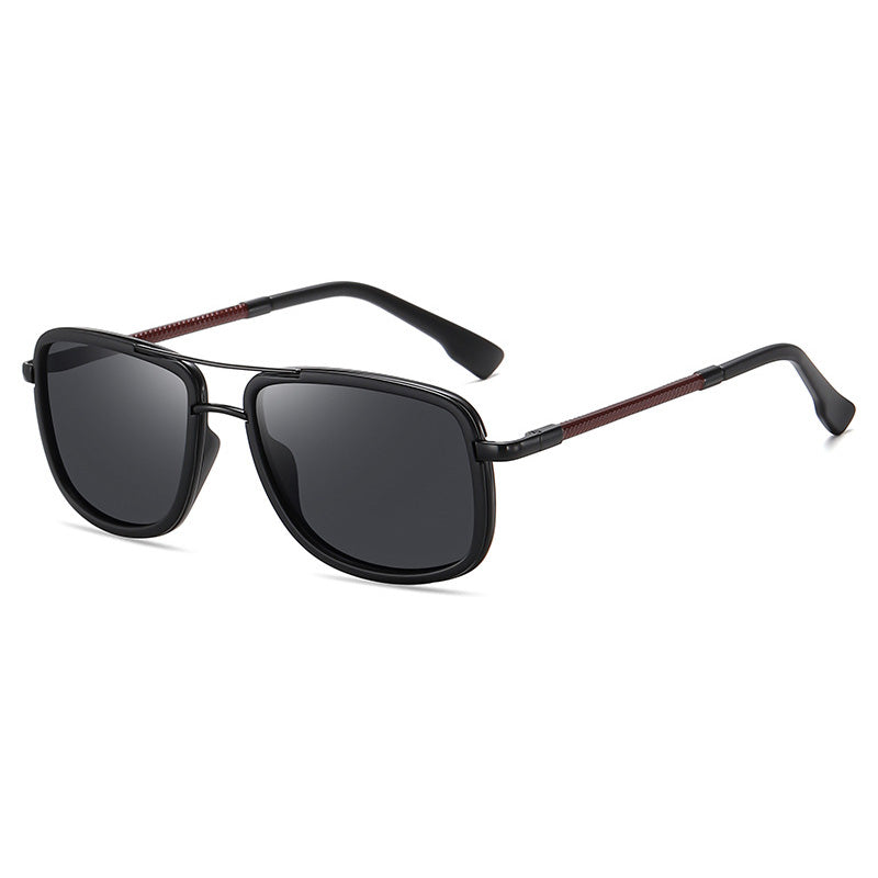 Square Metal Frame Polarized Sunglasses
