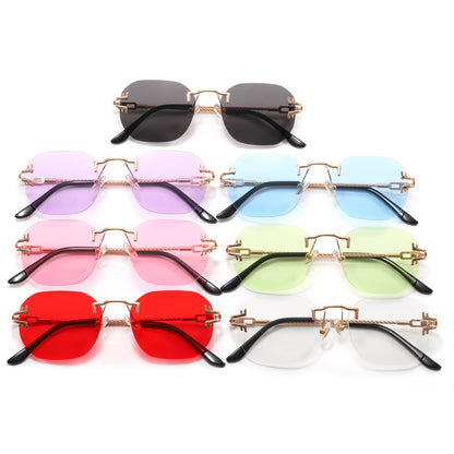 Small Rectangle Rimless Sunglasses