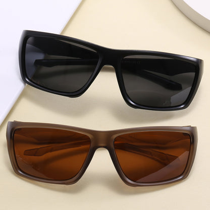 Flat Top Polarized Rectangular Sports Driving Sunglasses