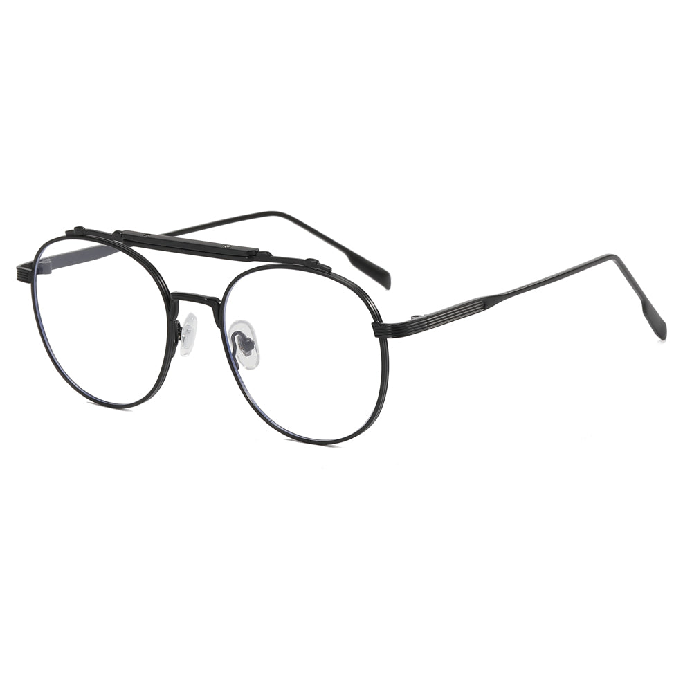 Retro Round Flat Top Metal Sunglasses