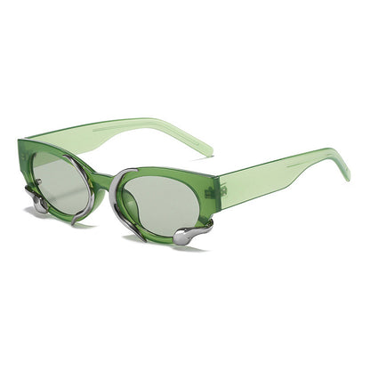 Snake Wrapped Cat Eye Oval Sunglasses
