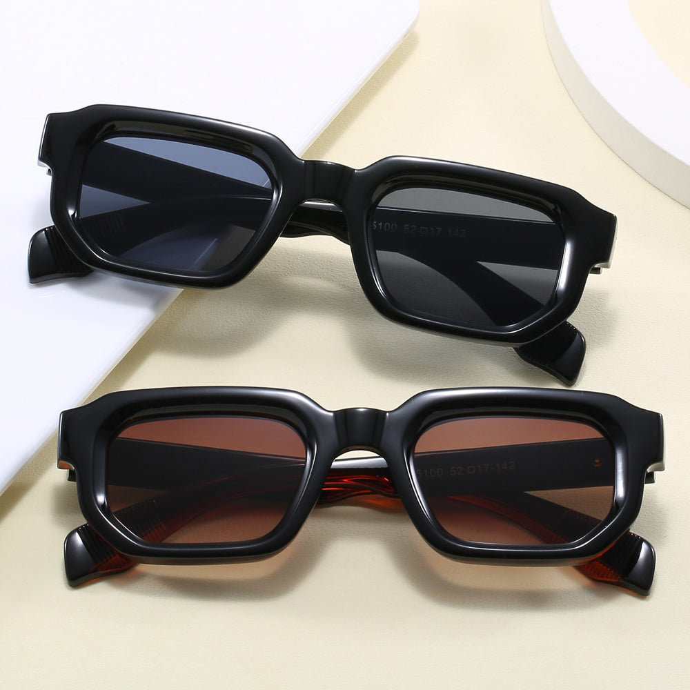 Retro Vintage Rectangle Street Shot Sunglasses