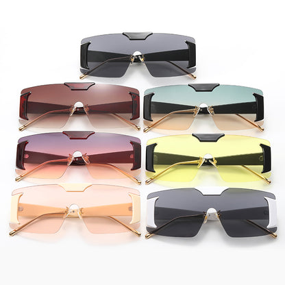 Flat Top One Piece Lens Shades Sunglasses