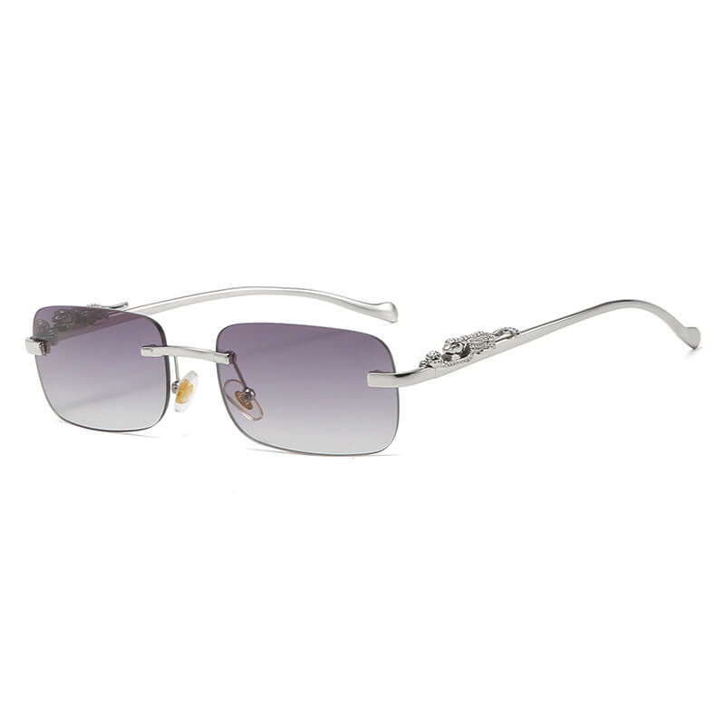 Cheetah Rectangle Rimless Sunglasses