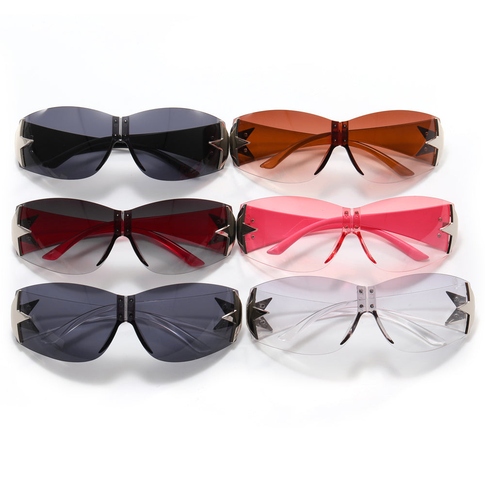 Rimless Shield Y2K Star Sunglasses