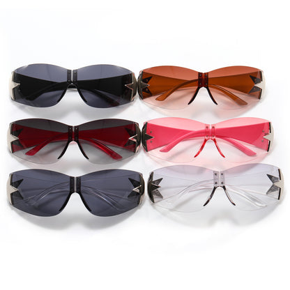 Rimless Shield Y2K Star Sunglasses