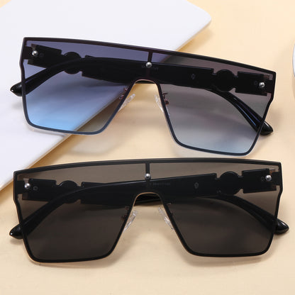 Flat Top Oversized One Piece Shades Sunglasses