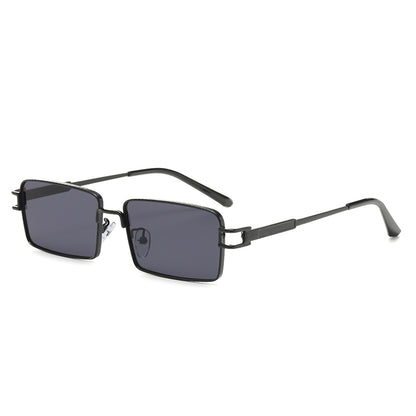 Rectangle Narrow Metal Frame INS Street Style Sunglasses