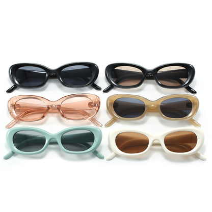 Retro Y2K Tinted Small Oval Cat Eye Sunglasses