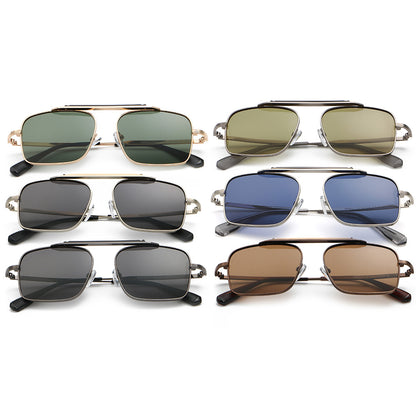 Flat Top Metal Frame UV400 Men's Gradient Shades Sunglasses