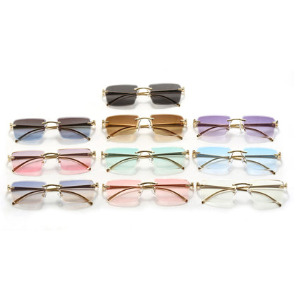 Panther Rectangle Tint Rimless Sunglasses