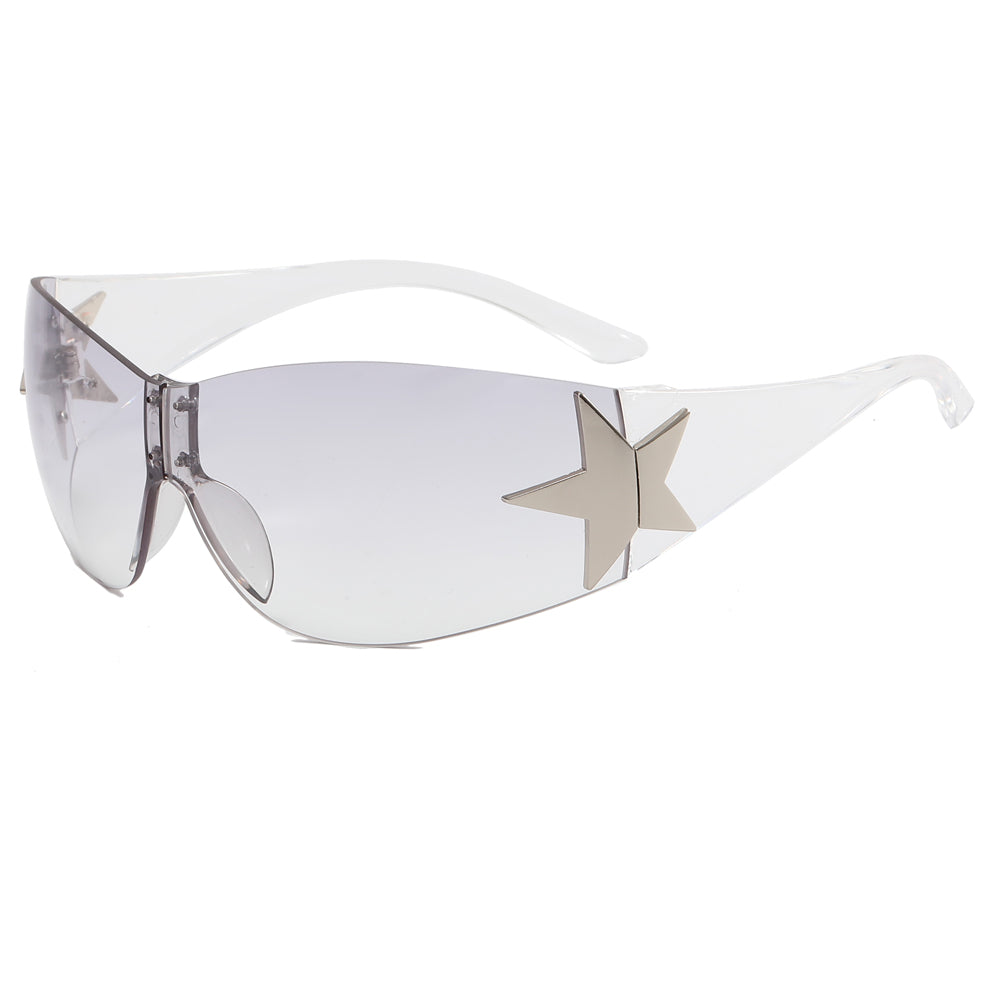 Rimless Shield Y2K Star Sunglasses