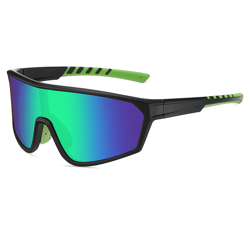 Men Flat Top Sports Outdoor Cycling Shield Goggle Mirror Sunglasses