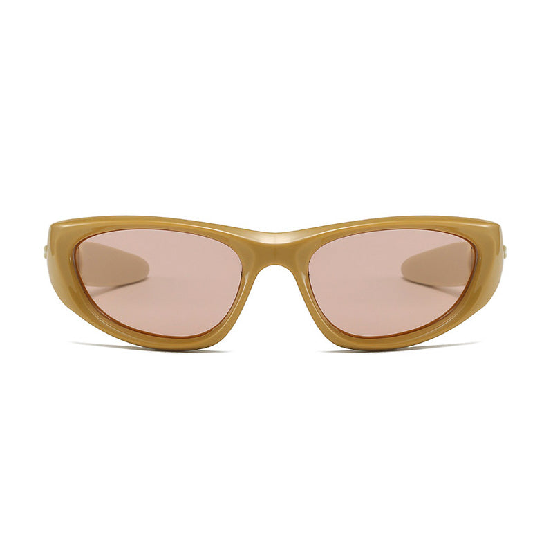 Y2K Wrap Around Sport Oval Cat Eye Sunglasses