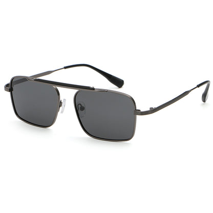 Flat Top Metal Frame UV400 Men's Gradient Shades Sunglasses