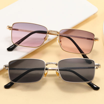 Rectangle Metal Frame Sunglasses