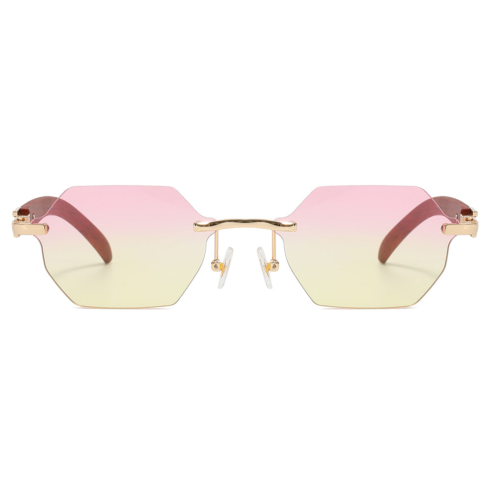 Retro Small Rectangle Rimless Sunglasses