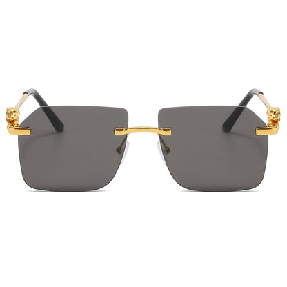 Diamond Cut Oversized Rimless Square Outdoor Holiday Sunglasses