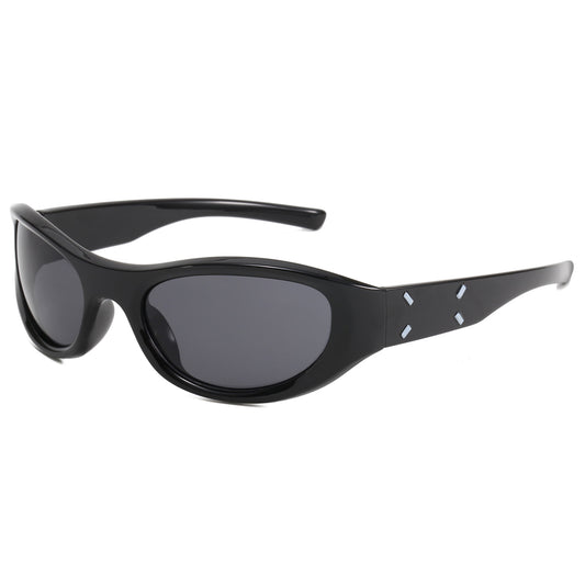 Y2K Wrap Around Rectangle Tinted Slim Sunglasses