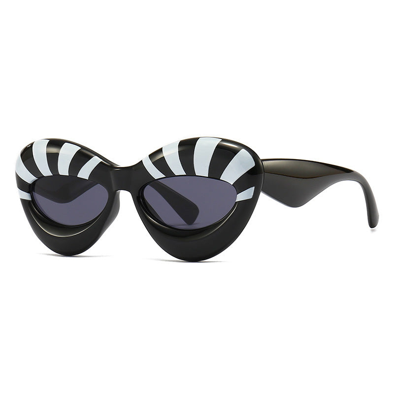Inflated Women Oval Cat Eye Sunglasses