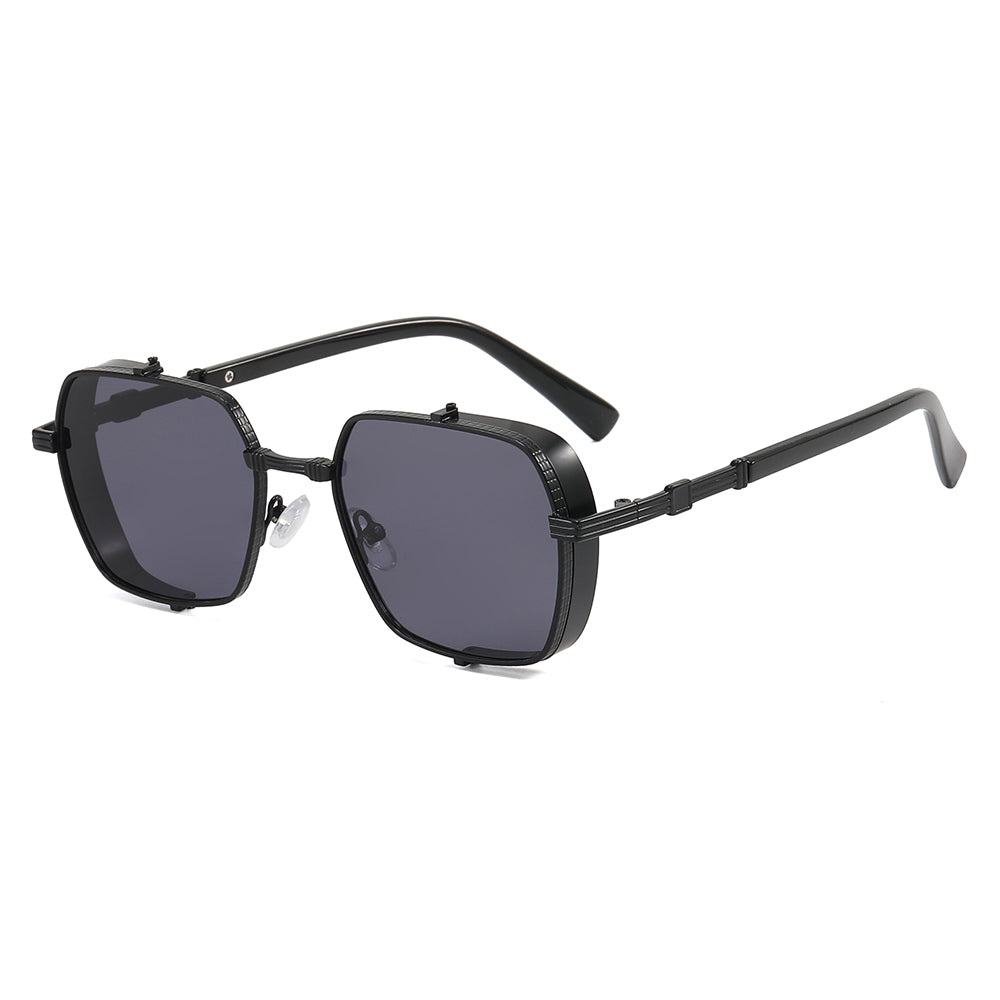 Men Steampunk Gradient Metal Shades Sunglasses
