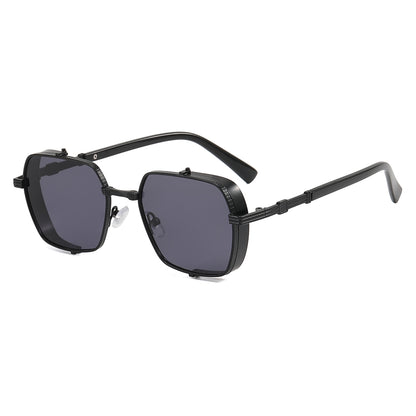 Men Steampunk Gradient Metal Shades Sunglasses