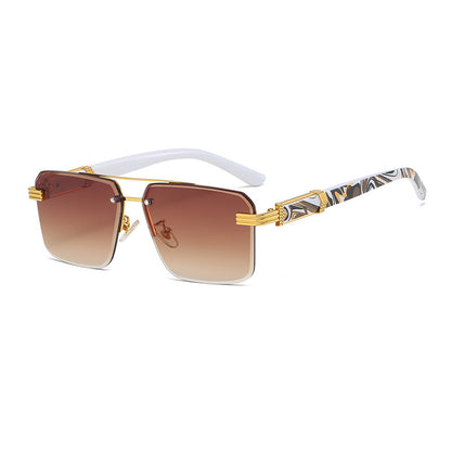 Women Vintage Square Rimless Sunglasses