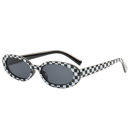 Retro Vintage Plastic Small Oval Sunglasses