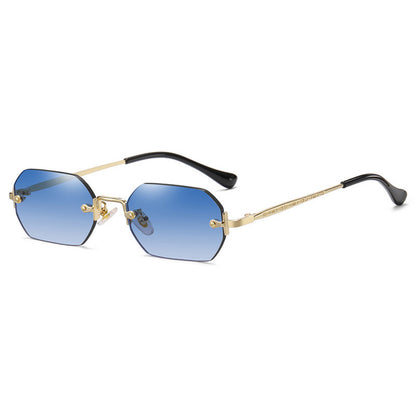 Vintage Rimless Polygon Women Shades Sunglasses