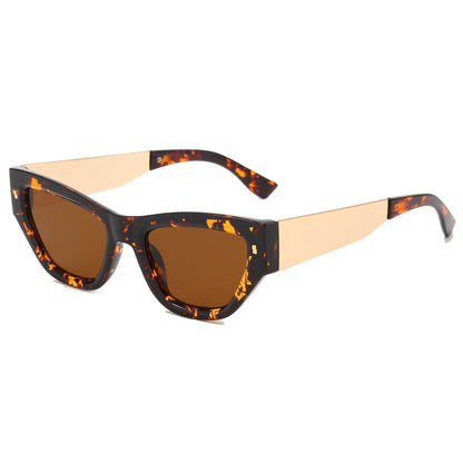 Cat Eye Women Flat Top Polygon Sunglasses