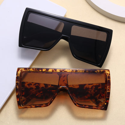 Retro Oversized Flat Top Square Shades Sunglasses