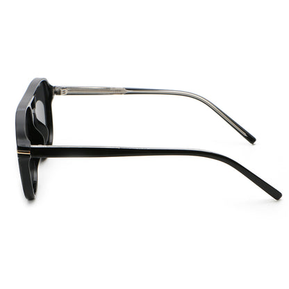 Trendy Square Flat Top Double Bridges Shades Sunglasses