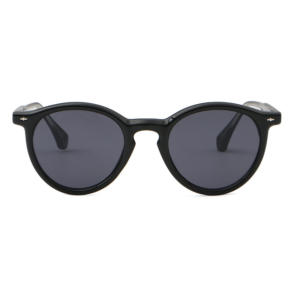 Retro Round Reinforced Wire-Core Temples Sunglasses