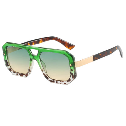 Polygon Flat Top Double Nose Bars Shades Sunglasses