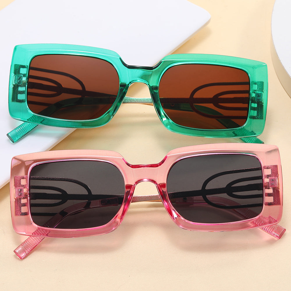 Rectangle Thick Rimmed Women Sunglasses