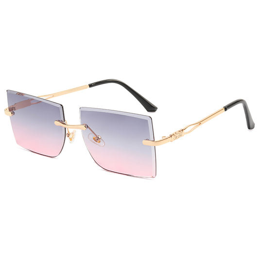 Women Rimless Square Sunglasses