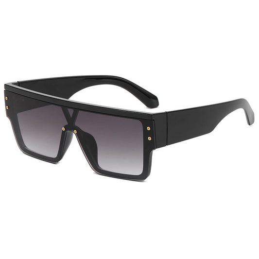 Flat Top Oversized Mono Lens Shades Sunglasses