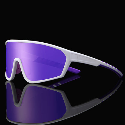 Men Flat Top Sports Outdoor Cycling Shield Goggle Mirror Sunglasses
