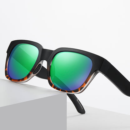 Square Shield Mirrored Polarized Sporty Sunglasses