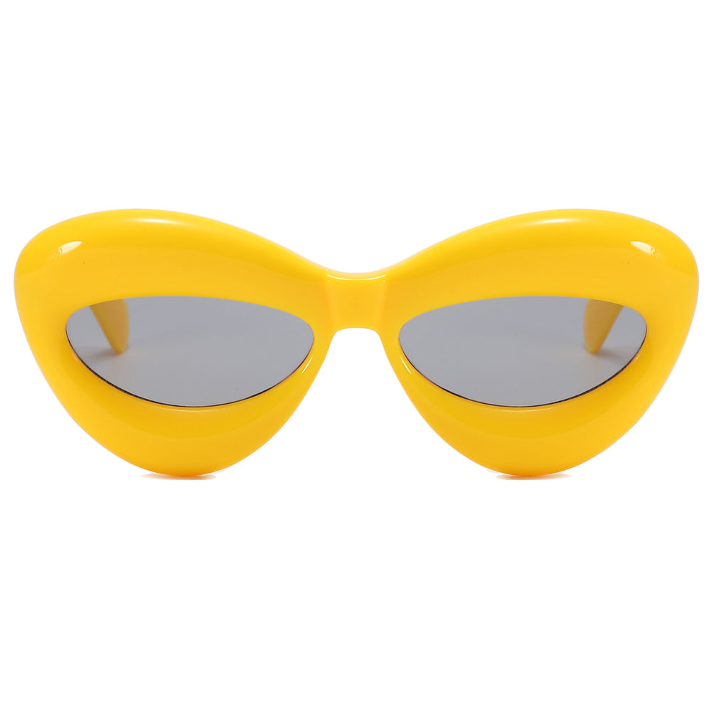 Inflated Women Oval Cat Eye Sunglasses