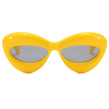 Inflated Women Oval Cat Eye Sunglasses
