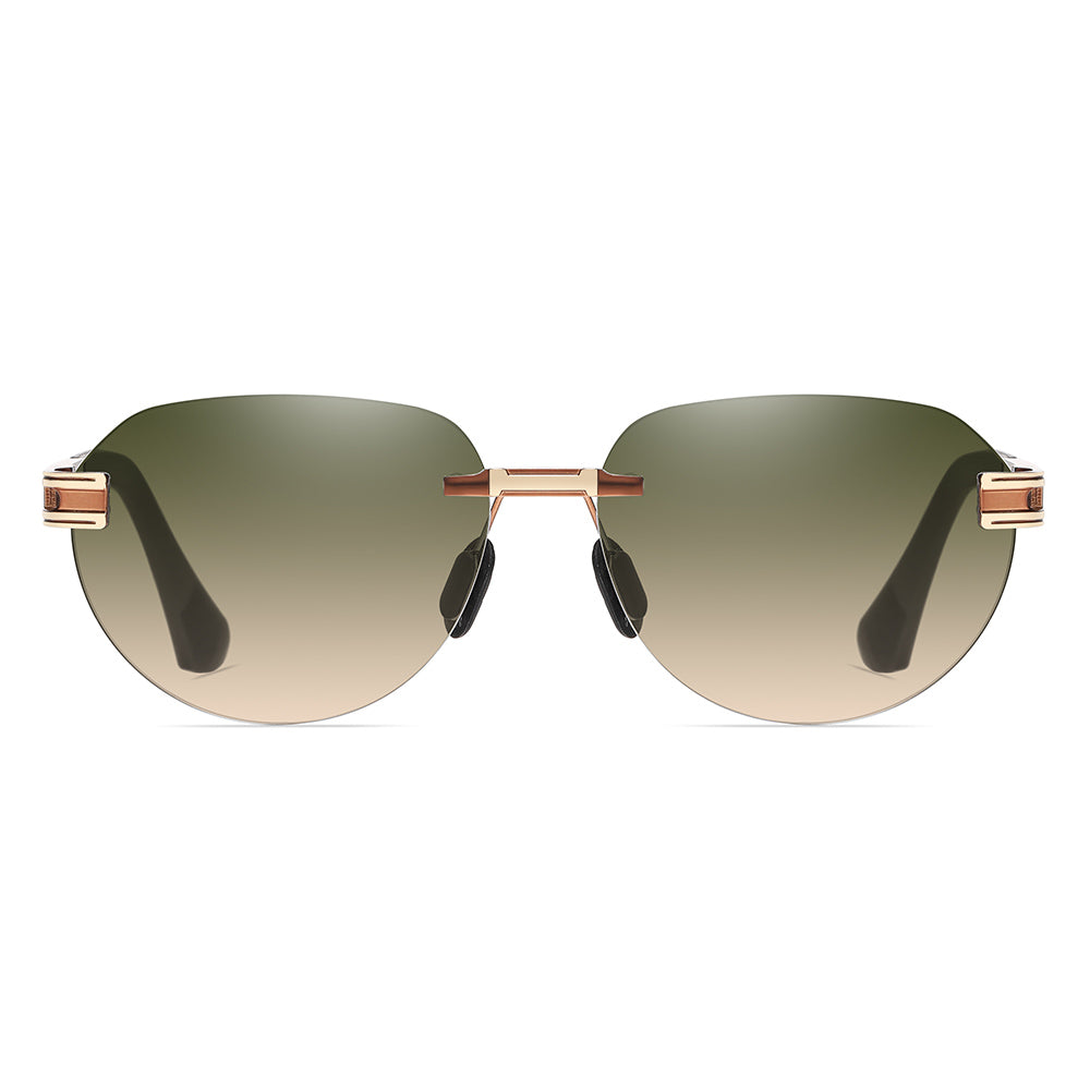 Men's Gradient Oval Rimless Sunglasses