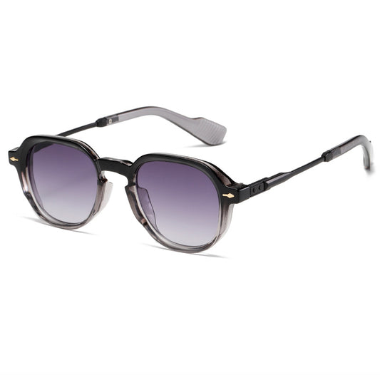 Retro Round Rivets Design Outdoor Sunglasses